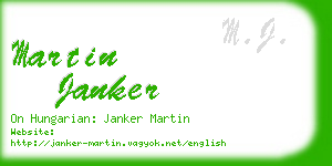 martin janker business card